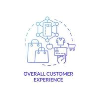 Overall customer experience blue gradient concept icon. Touchless system and service abstract idea thin line illustration. Isolated outline drawing. Roboto-Medium, Myriad Pro-Bold fonts used vector