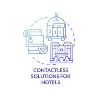 Contactless solutions for hotels blue gradient concept icon. Touchless system abstract idea thin line illustration. Isolated outline drawing. Roboto-Medium, Myriad Pro-Bold fonts used vector