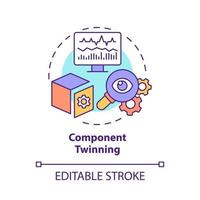 Component twinning concept icon. Virtual representation of part abstract idea thin line illustration. Isolated outline drawing. Editable stroke. Roboto-Medium, Myriad Pro-Bold fonts used vector