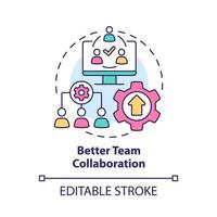 Better team collaboration concept icon. Improving workers efficiency abstract idea thin line illustration. Isolated outline drawing. Editable stroke. Roboto-Medium, Myriad Pro-Bold fonts used vector