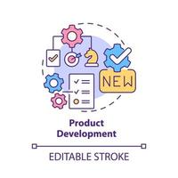 Product development concept icon. Simulation creation abstract idea thin line illustration. Digital twin task. Isolated outline drawing. Editable stroke. Roboto-Medium, Myriad Pro-Bold fonts used vector