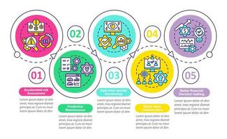 DT benefits loop circle infographic template. Team collaboration. Data visualization with 5 steps. Process timeline info chart. Workflow layout with line icons. Myriad Pro-Bold, Regular fonts used vector