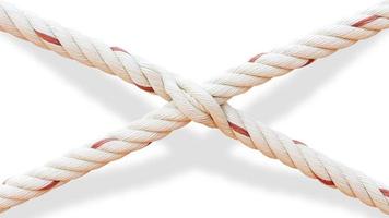 Rope cross isolated on white background with clipping path. photo