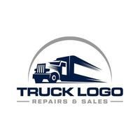 diseño de letrero de logotipo de logística de coche de camión vector