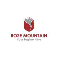 Rose Mountain Logo Sign Design vector