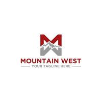 diseño de letrero de logotipo de montaña mm o mw vector