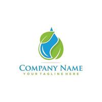 Water Drop Logo Template and Natural Vector Illustration Design