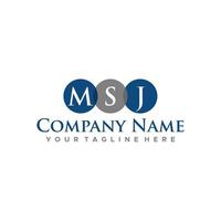 MSJ Initial Logo Sign Design Vector Stock