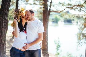 young happy couple waiting baby photo