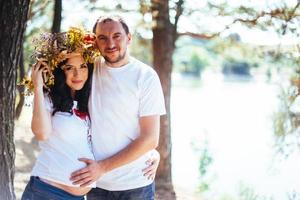 young happy couple waiting baby photo