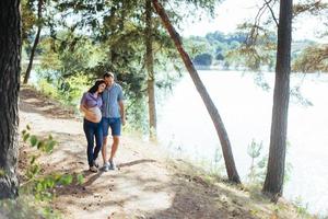 Happy family is waiting their baby photo