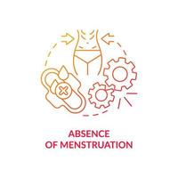 Absence of menstruation red gradient concept icon. Female disease. Amenorrhea abstract idea thin line illustration. Isolated outline drawing. Roboto-Medium, Myriad Pro-Bold fonts used vector