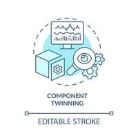 icono de concepto turquesa de hermanamiento de componentes. hardware y software de computadora idea abstracta ilustración de línea delgada. dibujo de contorno aislado. trazo editable. roboto-medium, innumerables fuentes pro-bold utilizadas vector