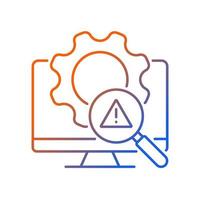 Threat management gradient linear vector icon. Detect malicious activities and prevent. Computer disruption risk. Thin line color symbol. Modern style pictogram. Vector isolated outline drawing