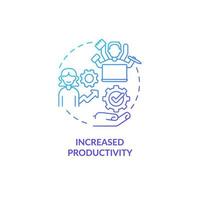 Increase productivity blue gradient concept icon. Live full and successful life abstract idea thin line illustration. Isolated outline drawing. Roboto-Medium, Myriad Pro-Bold fonts used vector