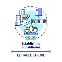 Establishing subsidiaries concept icon. Internal business growth abstract idea thin line illustration. Daughter and holding company. Vector isolated outline color drawing. Editable stroke