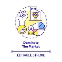 Dominate the market concept icon. Importance of business expansion abstract idea thin line illustration. Strength and power of brand. Vector isolated outline color drawing. Editable stroke