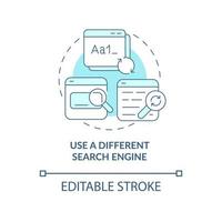 Different search engines concept icon. Anonymous web search sources of information protection abstract idea thin line illustration. Vector isolated outline color drawing. Editable stroke