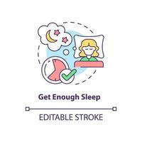 Get enough sleep concept icon. Mental health during pregnancy abstract idea thin line illustration. Consistent sleep schedule. Stress reduction. Vector isolated outline color drawing. Editable stroke