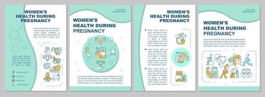 Pregnant women health brochure template. Take prenatal supplements. Flyer, booklet, leaflet print, cover design with linear icons. Vector layouts for presentation, annual reports, advertisement pages