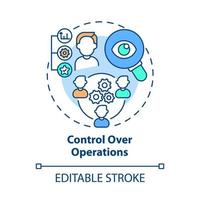 Control over operations concept icon. Internal growth abstract idea thin line illustration. Current employees engagement. Company development. Vector isolated outline color drawing. Editable stroke