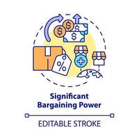 Significant bargaining power concept icon. External business growth abstract idea thin line illustration. Market power. Suppliers and customers. Vector isolated outline color drawing. Editable stroke