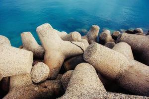 Stones on the seashore. coast beach. photo