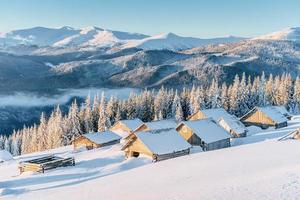 chalet in the mountains. Beauty world. Carpathians Ukraine Europe. photo