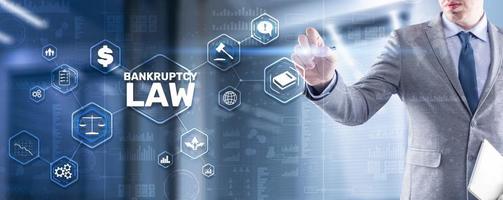 Bankruptcy law concept. Insolvency law. Company has problems photo