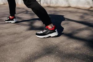 man exercise before run photo