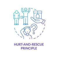 Hurt-and-rescue approach concept icon. Point out problem and offer solution. Selling method. Marketing technique abstract idea thin line illustration. Vector isolated outline color drawing