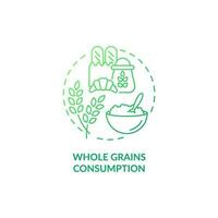 Whole grains consumption green gradient concept icon. Pregnancy diet abstract idea thin line illustration. Essential carbohydrates. Main source of energy. Vector isolated outline color drawing