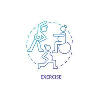 Exercise for pregnant woman blue gradient concept icon. Mental health abstract idea thin line illustration. Low impact aerobics. Help with birthing process. Vector isolated outline color drawing