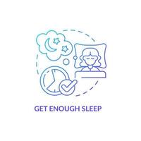 Get enough sleep blue gradient concept icon. Mental health during pregnancy abstract idea thin line illustration. Avoid complications. Boost immune system. Vector isolated outline color drawing