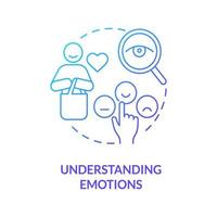 Emotions comprehension concept icon. Research customers feelings. Consumer mood analysis. Emotional marketing abstract idea thin line illustration. Vector isolated outline color drawing