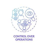 control sobre las operaciones icono de concepto de gradiente azul. crecimiento interno idea abstracta ilustración de línea delgada. compromiso de los empleados. desarrollo de la empresa. dibujo de color de contorno aislado vectorial vector