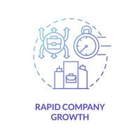 Rapid company growth blue gradient concept icon. External growth abstract idea thin line illustration. Mergers and acquisitions. Company development. Vector isolated outline color drawing