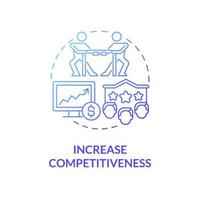 Increase competitiveness blue gradient concept icon. Importance of expansion abstract idea thin line illustration. Be winner among other companies. Vector isolated outline color drawing