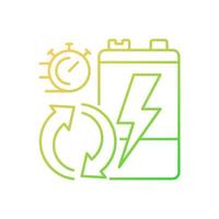 Battery recycling rates gradient linear vector icon. Electronic waste processing speed. Utilization statistic. Thin line color symbol. Modern style pictogram. Vector isolated outline drawing