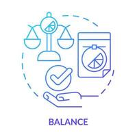 Balance blue gradient concept icon. Skilled designer work basics. Graphic design principles abstract idea thin line illustration. Isolated outline drawing. Myriad Pro-Bold font used vector