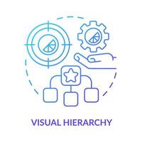 Visual hierarchy blue gradient concept icon. Order of parts importance. Graphic design principles abstract idea thin line illustration. Isolated outline drawing. Myriad Pro-Bold font used vector