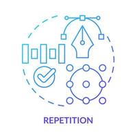Repetition blue gradient concept icon. Digital composition style. Graphic design principles abstract idea thin line illustration. Isolated outline drawing. Myriad Pro-Bold font used