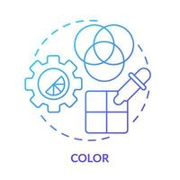 Color blue gradient concept icon. Visual content style making. Principles of graphic design abstract idea thin line illustration. Isolated outline drawing. Myriad Pro-Bold font used vector