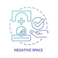 Negative space blue gradient concept icon. Visual composition. Principles of graphic design abstract idea thin line illustration. Isolated outline drawing. Myriad Pro-Bold font used vector