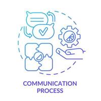 Communication process blue gradient concept icon. Designers teamwork. Graphic design rules abstract idea thin line illustration. Isolated outline drawing. Myriad Pro-Bold font used vector