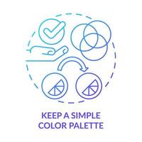 Keep simple color palette blue gradient concept icon. Brand style building. Graphic design rules abstract idea thin line illustration. Isolated outline drawing. Myriad Pro-Bold font used vector