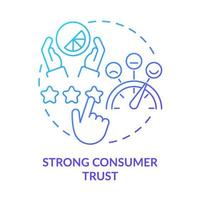 Strong consumer trust blue gradient concept icon. High website rating. Good design importance abstract idea thin line illustration. Isolated outline drawing. Myriad Pro-Bold font used vector