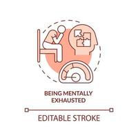 Being mentally exhausted terracotta concept icon. Clue of wrong career choice abstract idea thin line illustration. Isolated outline drawing. Editable stroke. Arial, Myriad Pro-Bold fonts used vector