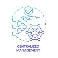 icono de concepto de gradiente azul de gestión centralizada. construcción de redes de comunicación. ucaas ventajas idea abstracta ilustración de línea delgada. dibujo de contorno aislado. innumerables fuentes pro-negrita utilizadas vector