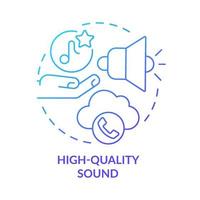 High-quality sound blue gradient concept icon. Audio message service. Benefits of VOIP usage abstract idea thin line illustration. Isolated outline drawing. Myriad Pro-Bold fonts used vector